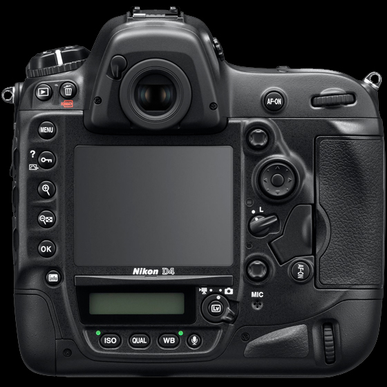 Nikon D4 – rear view with altered layout of controls.