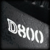 Fotoaparát Nikon D800, označení typu.