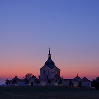 Church and colorful sky.