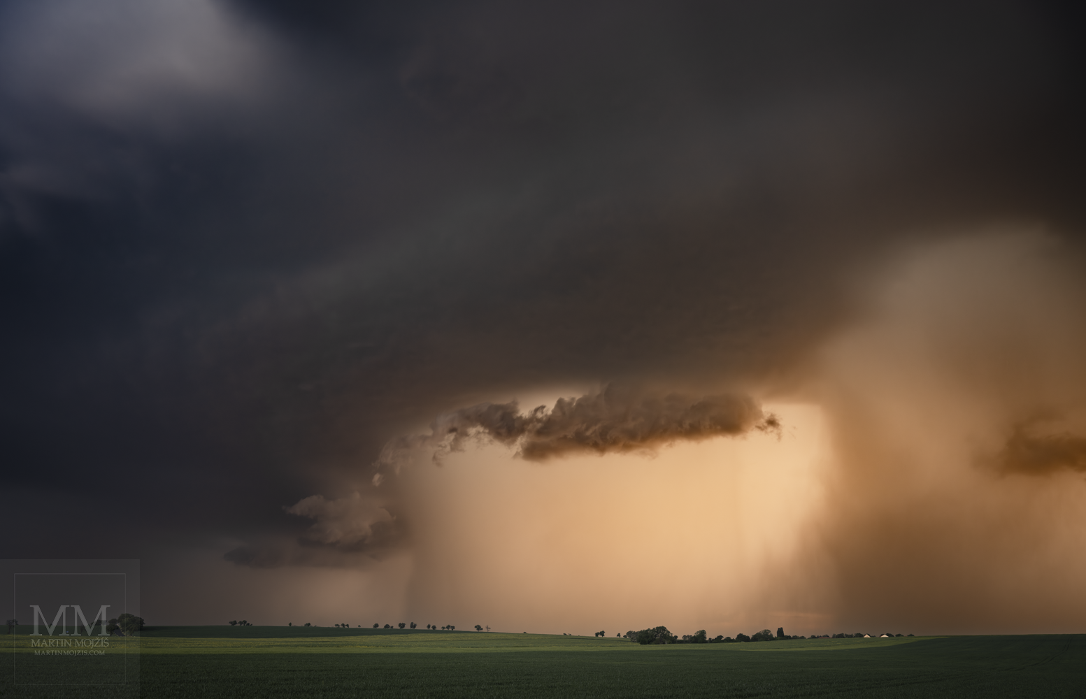 Supercell, supercell storm - a storm cloud and a rotating stream of air over the landscape. Fine Art large format photograph Supercell. Photographer Martin Mojzis.