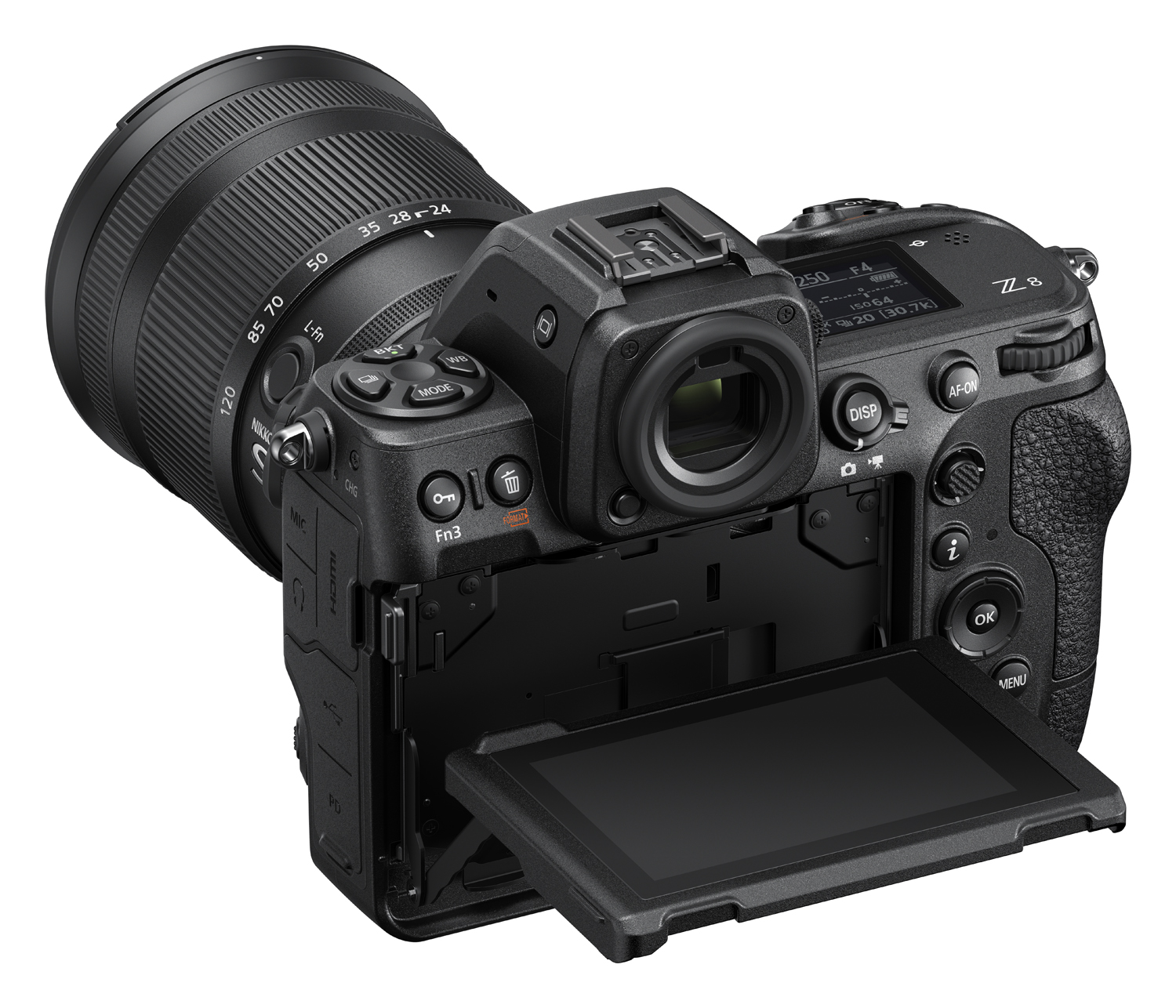 Nikon Z8 with tilted rear monitor.