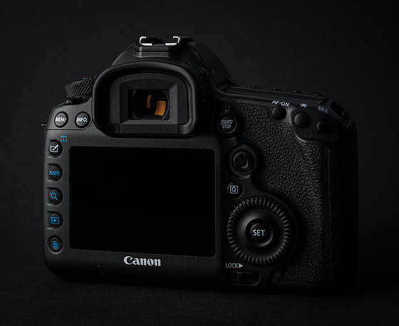 Canon EOS 5DSR, pohled zezadu.
