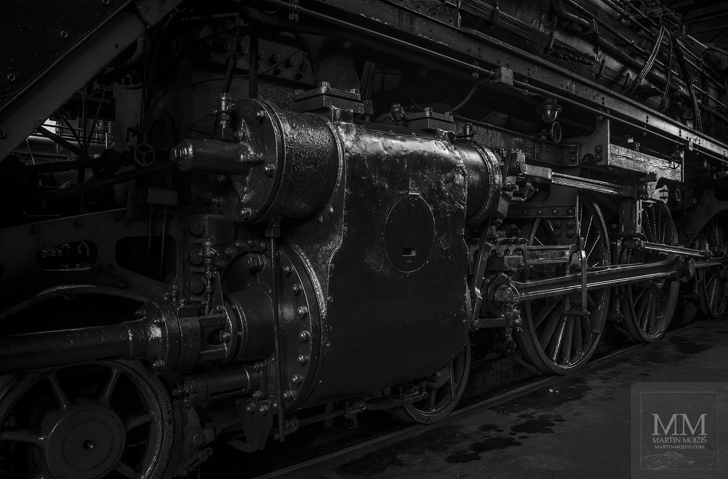 Parní stroj. Eisenbahnmuseum Dresden. Železniční muzeum v Drážďanech.