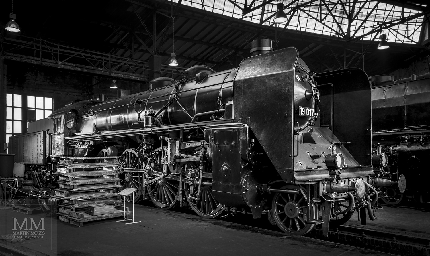 Parní lokomotiva 19 017. Eisenbahnmuseum Dresden. Železniční muzeum v Drážďanech.
