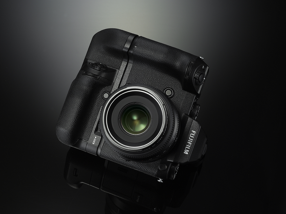 Fujifilm GFX 50S with vertical grip.