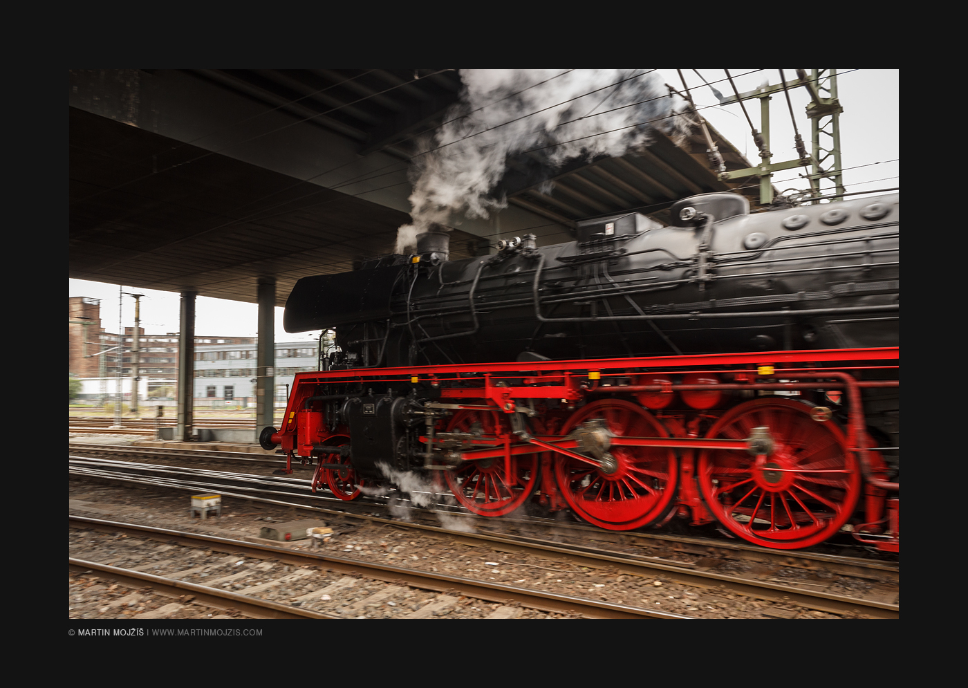 A steam locomotive.