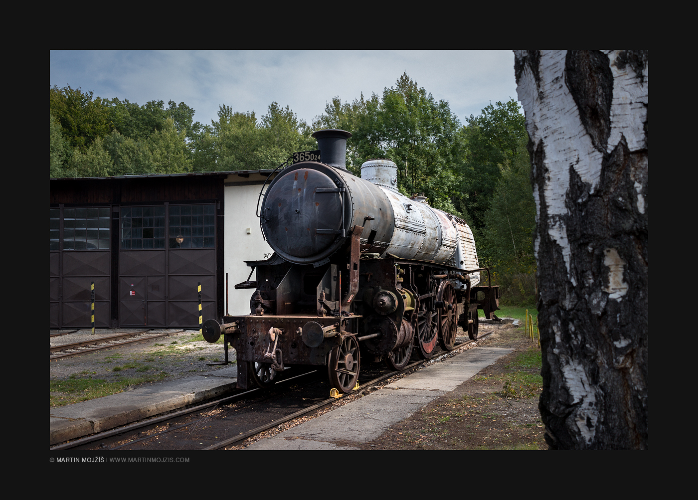 Steam locomotive 365 024 is currently being renovated. Railway muzeum in Luzna near Rakovnik.