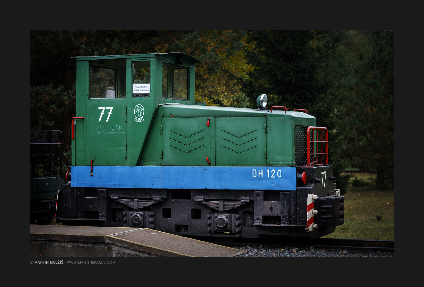 The small narrow-gauge shunting locomotive DH 120 came to Luzna from the Poldi Kladno steelworks. Railway (railroad) museum in Luzna near Rakovnik.
