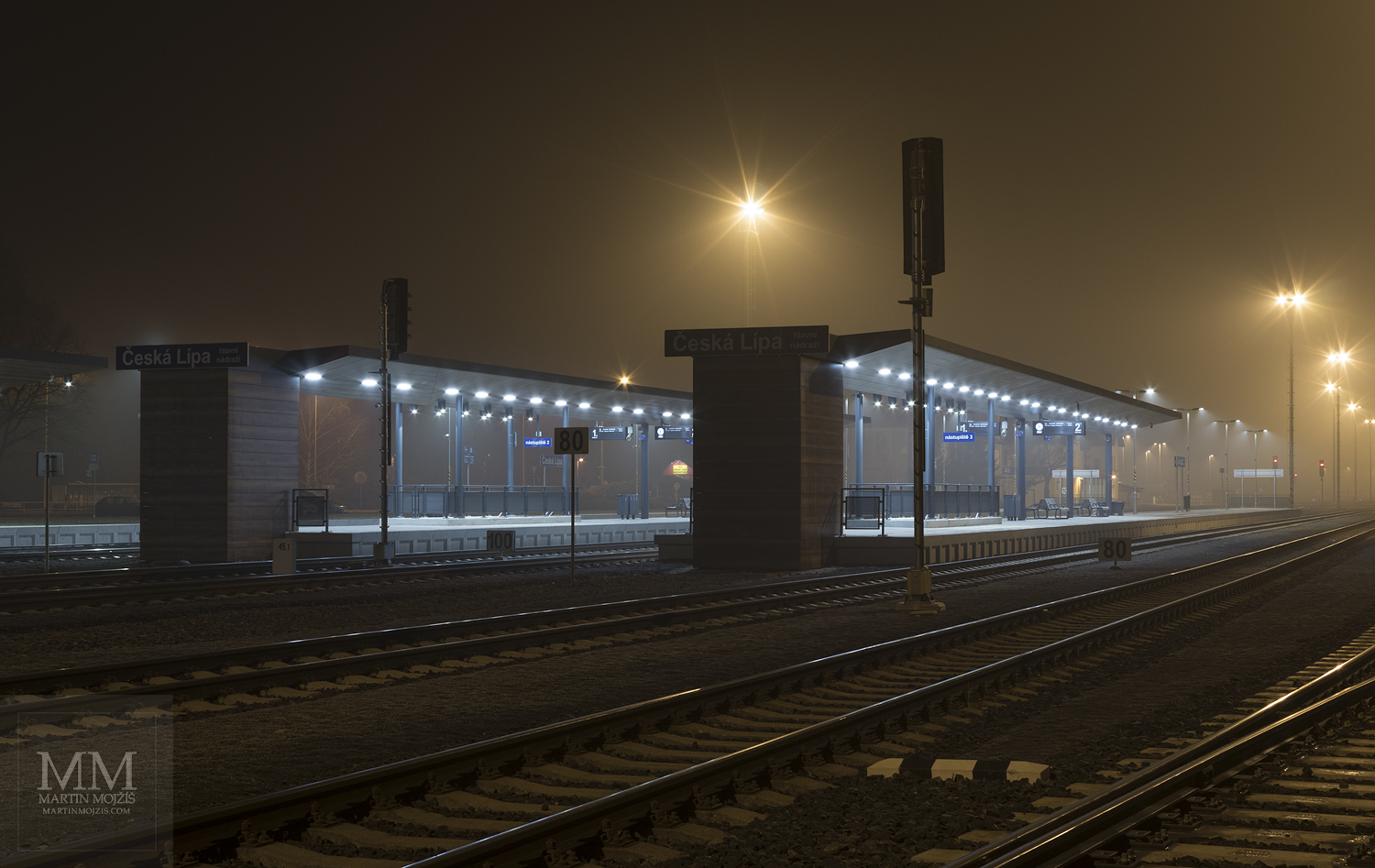 Platforms on railway station Ceska Lipa.