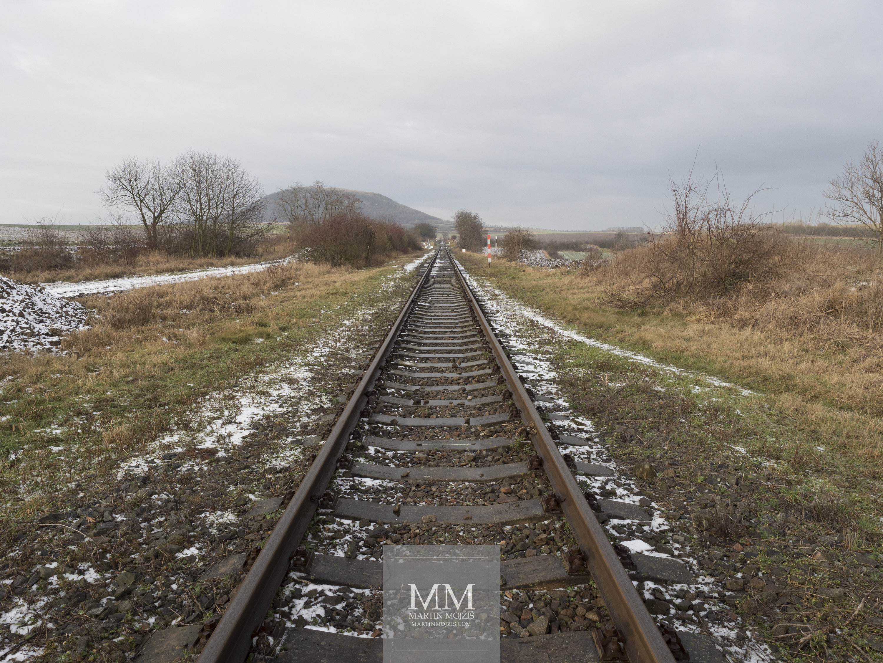 Railway track near Rip mountain in winter. Photograph created with the Olympus OM-D E-M1 Mark II photographic camera.