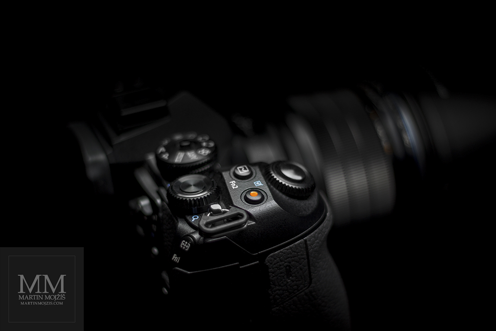 Shutter button and the top right of the Olympus OM-D E-M1 Mark II camera.