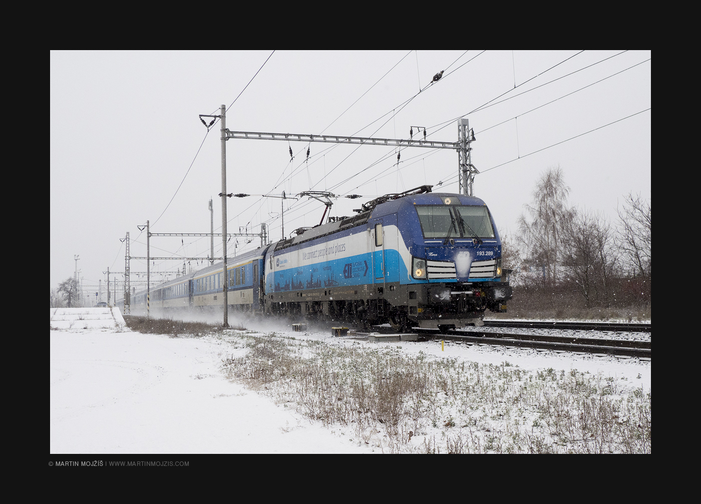Siemens Vectron in head of passenger train.