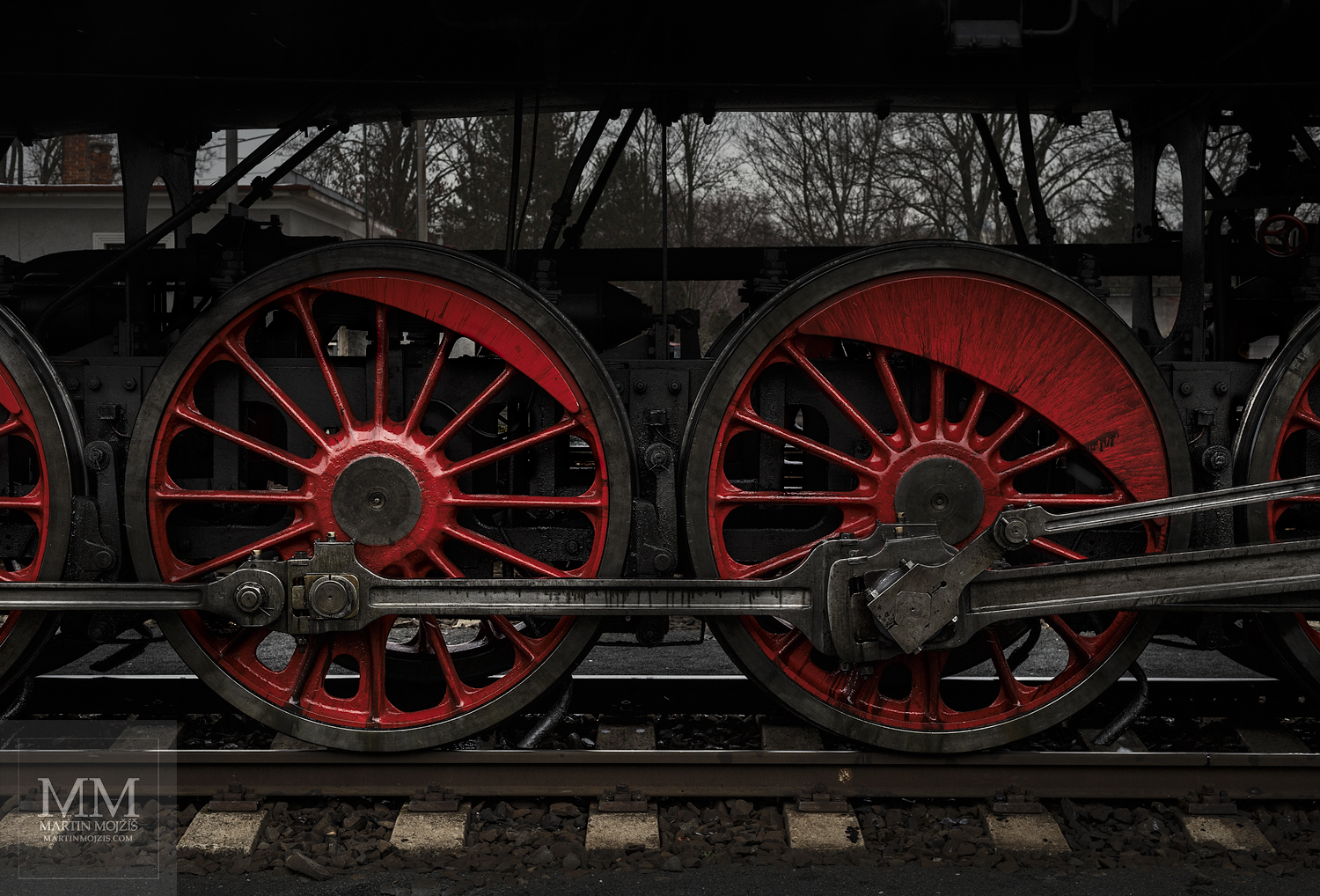 Large format, fine art photograph of wheels of the steam locomotive 475.179 Noblewoman. Martin Mojzis.