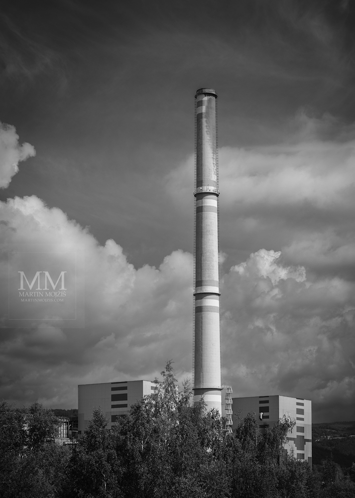 Power plant Prunerov I, now demolished. Fine art black and white photograph PRUNEROV I, photographed by Martin Mojzis.