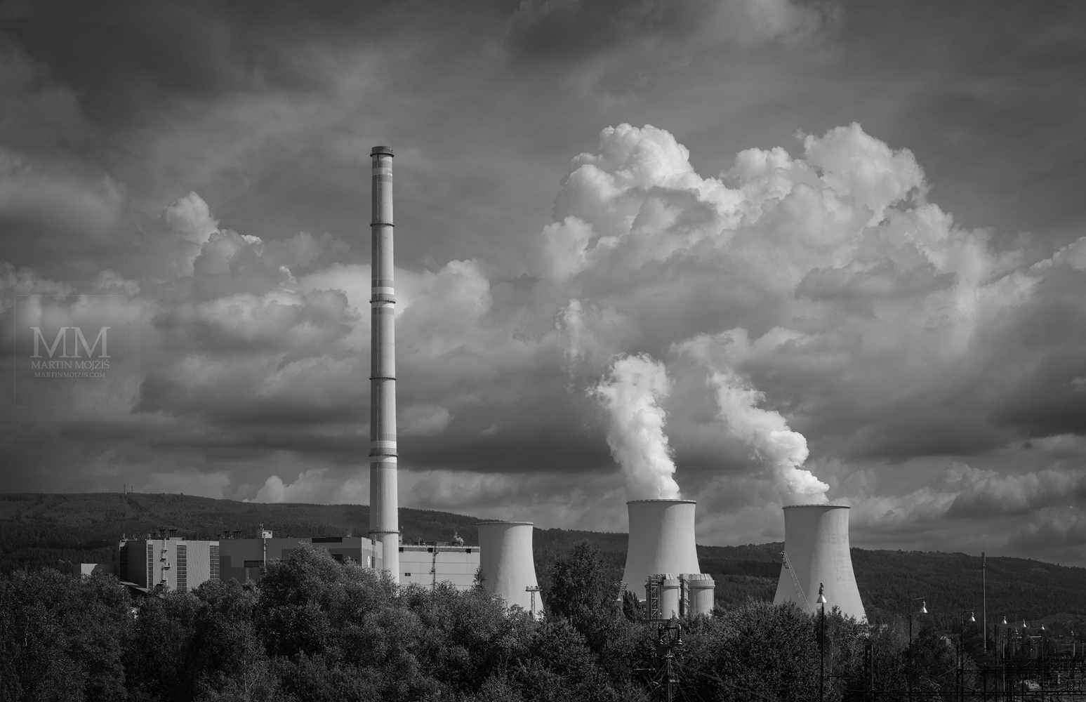 Power plant Prunerov II. Fine art black and white photograph PRUNEROV II, photographed by Martin Mojzis.