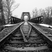 Steel railway bridge.