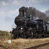 Fine-art large format photograph of smoking steam locomotive. Martin Mojzis.