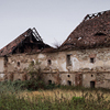 Large format, fine art photograph of old house with damaged roof. Martin Mojzis.