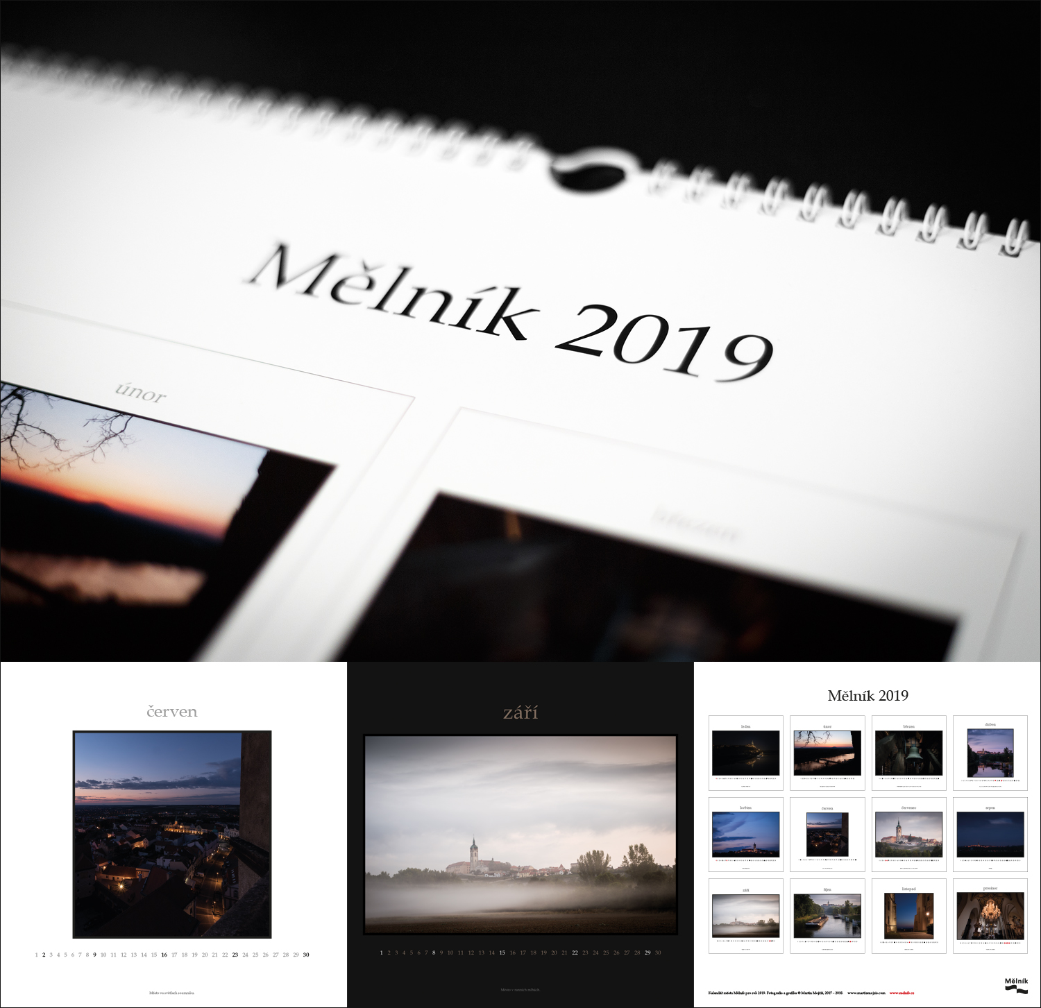 Autorský kalendář města Mělník pro rok 2019. Fotografie a grafika © Martin Mojžíš.