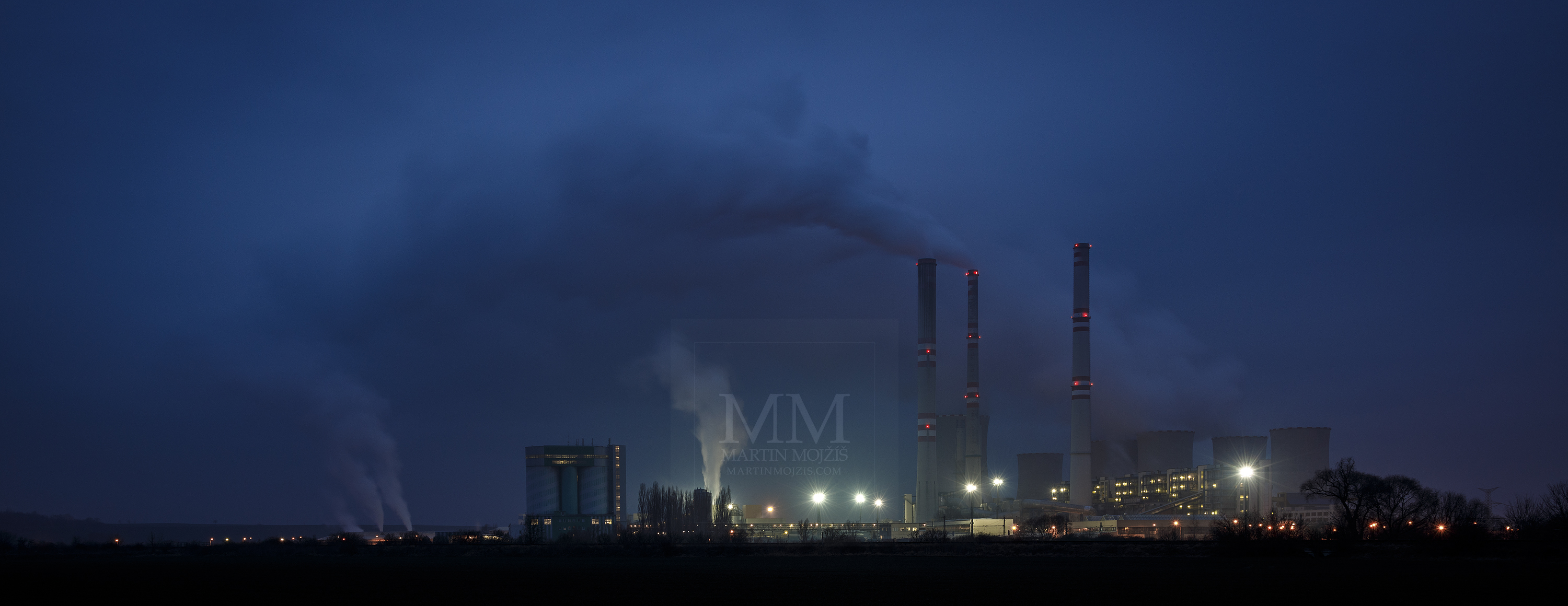 Thermal electric power plant Pocerady, Czech Republic. Professional photography of industrial and energetics.
